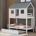 Harper Orchard House Bunk Bed w/ Trundle Wood in Brown | 91.81 H x 81.6 W x 79.6 D in | Wayfair 43F2F8ED1E794403BC00CE34A479374F