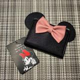 Disney Accessories | Brand New - Disney Minnie Mouse Black And Soft Pink Snapped Card Holder | Color: Black/Pink | Size: Os