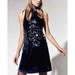 Free People Dresses | Free People $128 Blue Halter Velvet Sequin Swing Jill Short Mini Dress Small Nwt | Color: Blue | Size: S