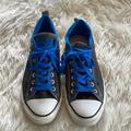 Converse Shoes | Converse All Star Classic Blue Black Converse Low Top Blue Laces Skater Shoes 12 | Color: Black/Blue | Size: 12