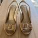 Coach Shoes | Coach Kitten Heel Sling Back Size 9b | Color: Cream/Tan | Size: 9