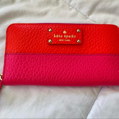 Kate Spade Bags | Kate Spade Lacey Grove Court Continental Wallet | Color: Orange/Pink | Size: 7.5 Inch L * 4 Inch H * 1 Inch D