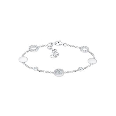 Elli - Kreis Plättchen Kristalle 925 Silber Armbänder & Armreife Damen