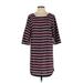 Gap Outlet Casual Dress - Shift Scoop Neck 3/4 sleeves: Blue Print Dresses - Women's Size Small
