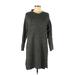 J.Crew Casual Dress - Sweater Dress Crew Neck 3/4 sleeves: Gray Solid Dresses - Used - Women's Size Medium