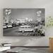 East Urban Home '1950s Shopping Center Parking Lot' Photographic Print on Wrapped Canvas in Black/Gray/White | 26 H x 40 W x 1.5 D in | Wayfair