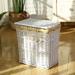 Umber Rea Wicker Laundry Hamper Wicker/Rattan in White/Brown | 18.5 H x 14.5 W x 10.6 D in | Wayfair 04LQ3150L84D8YZ01