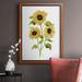 Rosalind Wheeler Sunflower Trio I Premium Framed Canvas - Ready To Hang Canvas, Solid Wood in White | 36 H x 24 W x 2.5 D in | Wayfair