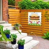 Trinx Debarghya Hamburger Outdoor Wall Decor All-Weather Canvas, Wood | 24 H x 24 W x 1.5 D in | Wayfair 58E8A19EE8DF4836B75B503B8E7D5F58