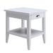 Red Barrel Studio® Laurent Solid + Manufactured Wood End Table w/ Drawer Wood in White | 24 H x 24 W x 24 D in | Wayfair