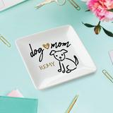 Trinx Personalized Planet Dog Mom Square Ceramic Trinket Dish w/ Custom Pet Name Printed | Storage For Jewelry Bracelets Rings | Wayfair