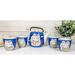 Trinx Gift Box Excellent Home Decor Asian Tea Set for 4 People, Ceramic in Blue | 4.5 H x 6.25 W x 4 D in | Wayfair