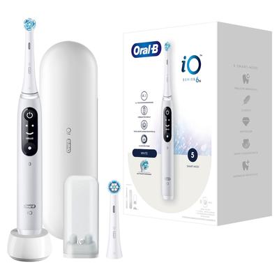 Oral-B - iO 6 in Weiß + Reiseetui Elektrische Zahnbürsten 1 ct (126.19 € / 1 ct)