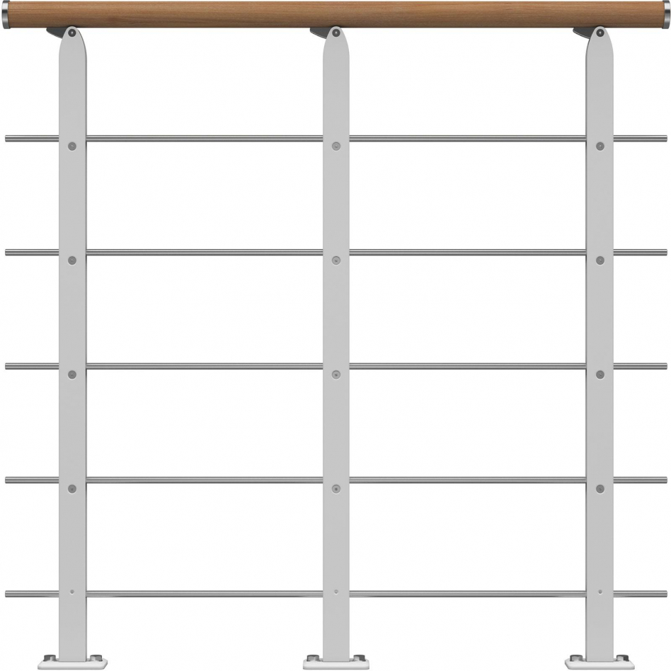 DOLLE Brüstungsgeländer für Mittelholmtreppe Frankfurt, Hamburg, Berlin, Sydney - Starter Set, Weiß, Handlauf Eiche Image