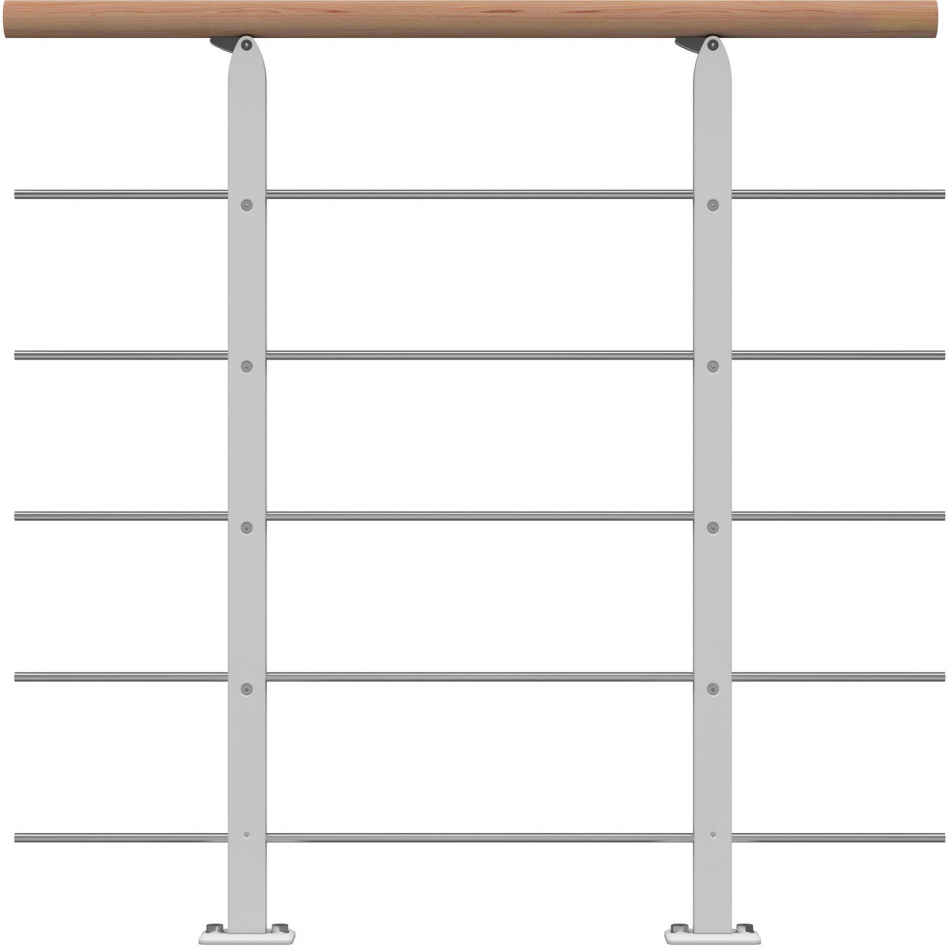 DOLLE Brüstungsgeländer für Mittelholmtreppe Frankfurt, Hamburg, Berlin, Sydney - Erweiterungs Set, Weiß, Handlauf Eiche, weiß Image