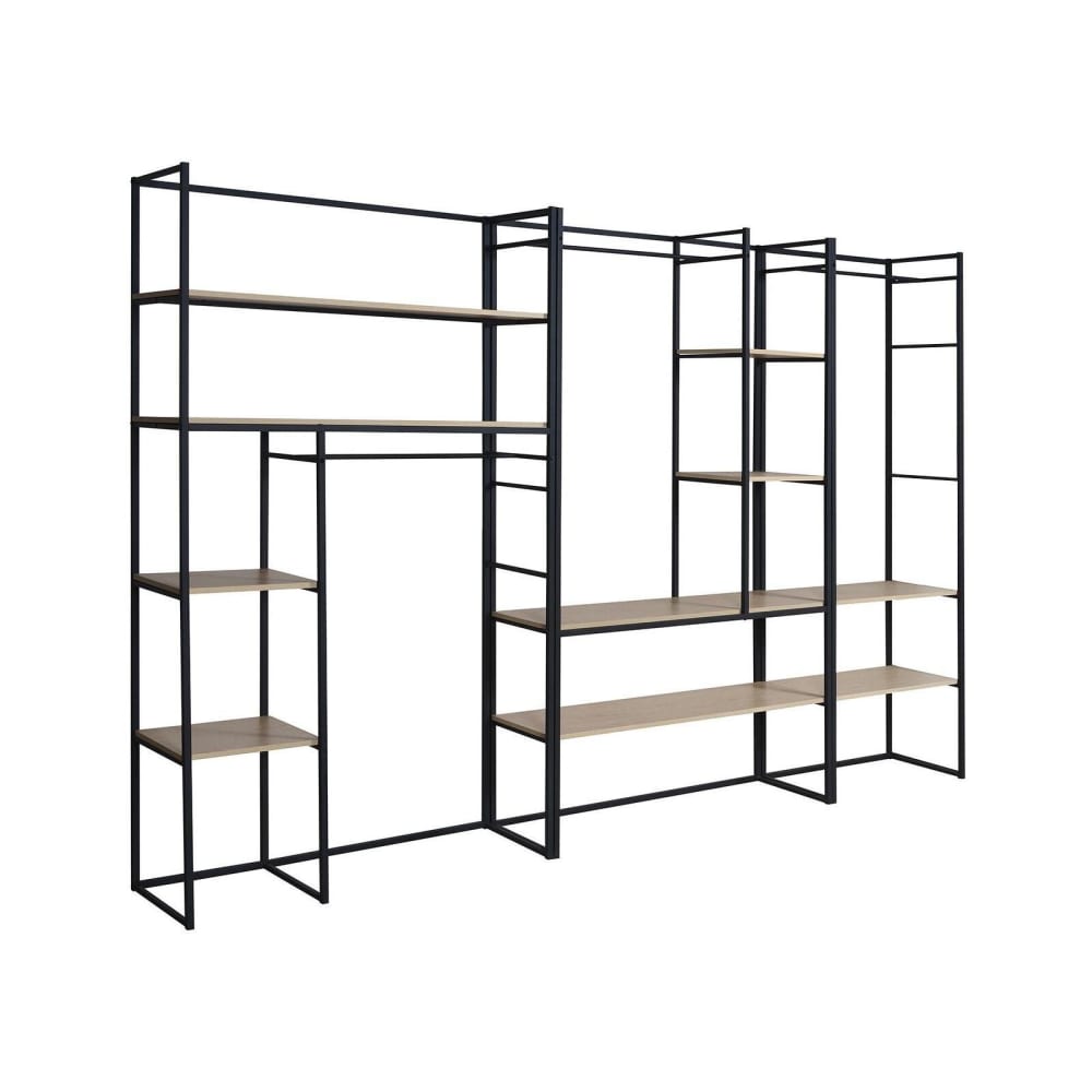 Ensemble de portants vêtements bois et métal - Lot de 3