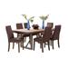 7 Piece Rectangular Dining Set in Rich Cocoa Brown and Espresso