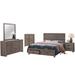 Wooden Eastern King Storage Bedroom Set in Barrel Oak