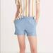 Madewell Shorts | Madewell Chambray Shorts, 100% Cotton, Elastic Waist | Color: Blue | Size: M