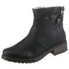 Winterstiefelette RIEKER, Damen, Gr. 38, schwarz, Nubuklederimitat, unifarben, elegant, Schuhe, Winterboots, Blockabsatz, Profilsohle, mit Zierreißverschluss außen