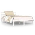 vidaXL Solid Wood Pine Day Bed Sleepover Occasional Bed Frame Overnight Sofa Guest Wooden Bedroom Furniture Accessory 120x200 cm Small Double White