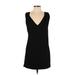 Gap Casual Dress - Mini Plunge Sleeveless: Black Print Dresses - Women's Size 0