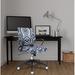 Elizabeth Sutton Collection Gramercy Echo Print Task Chair, Nylon in Gray/Blue/Black | 34 H x 23 W x 20 D in | Wayfair K-ESGR-BLK-ECHO-SIL