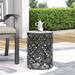 Bungalow Rose Nadilyn Outdoor Metal Side Table Metal in Black | 18 H x 13.75 W x 13.75 D in | Wayfair 785C70132C0042F2BC4ED945AE26FC37