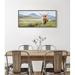 Beachcrest Home™ Shalyce Highland Cow Mountain Landscape Framed Canvas by The Creative Bunch Studio Metal in Gray | 18 H x 40 W x 1.62 D in | Wayfair