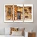 Rosalind Wheeler Sketch Of Old Europe Street III - Children's Art Framed Canvas Wall Art Set Of 3 Metal in Brown | 32 H x 48 W x 1 D in | Wayfair