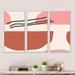 George Oliver Abstract Pink & Cream Shapes III - 3 Piece Floater Frame Print on Canvas Canvas, Wood in White | 28 H x 36 W x 1 D in | Wayfair