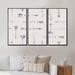 Union Rustic Boho Purple Arrows w/ Flowers IV - 3 Piece Floater Frame Graphic Art on Canvas Canvas, Wood in White | 20 H x 36 W x 1 D in | Wayfair