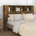 vidaXL Headboard Cabinet Smoked Oak 160x18.5x104.5 cm