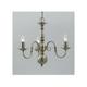 Chandelier sans abats jours Flemish Laiton antique 3 ampoules 43cm