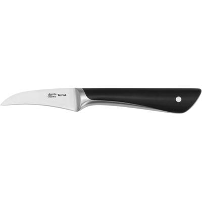 Schälmesser TEFAL "Jamie Oliver K26716", grau (schwarz, edelstahlfarben), Gesamtlänge 18,5cm Klingenlänge 7cm, Edelstahl, Kochmesser, hohe Leistung, unverwechselbares Design, widerstandsfähig/langlebig