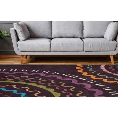Teppich CALO-DELUXE "Fanahy 3066" Gr. 31, lila (violett, multi), B:140cm H:17mm L:200cm, Kunstfaser, Teppiche, Kurzflor, Wohnzimmer Image