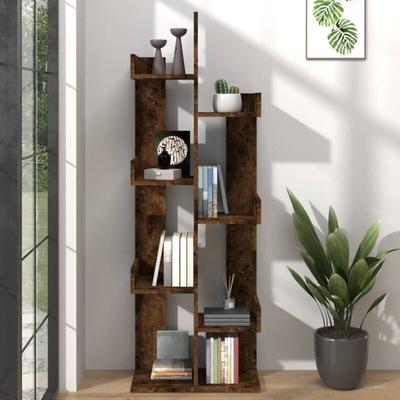 Bücherschrank 48x25,5x140 cm Räuchereiche Holzwerkstoff Vidaxl