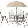 Set Mobili da Giardino in Tubi d'Acciaio 6pz con Tavolo e 4 Sedia - Outsunny