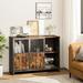 Bar Cabinet with Glass Holder and Sliding Doors, Storage Cabinet with Adjustable Shelves - 44 inch