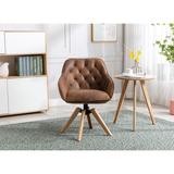 Velvet Fabric Upholstered Seat Armless Home Office Chair Dining Chairs Tufted Back Arm Chairs with Solid Rubber Wood Leg