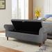 Teddy Velvet Multifunctional Storage Rectangular Sofa Stool Rolled Arms Bench with Solid Wood Feet for Living Room Bedroom