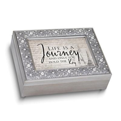 Curata Life is a Journey Filigree Silver-Tone Resin Music Box: Wonderful World