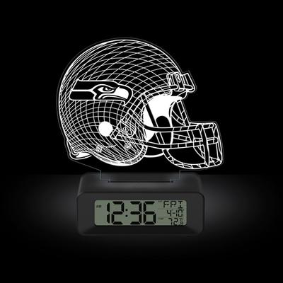 Game Time NFL Seattle Seahawks Color-Changing Led 3d Illusion Alarm Clock with Temperature and Date
