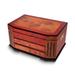 Curata High Gloss Burlwood Finish with Black Accents Two Drawer Wooden Jewelry Box