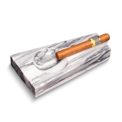 Curata Handcrafted Carrera Grey Marble Single Cigar Ashtray