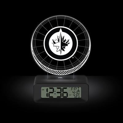 Game Time NHL Winnipeg Jets Color-Changing Led 3d Illusion Alarm Clock with Temperature and Date