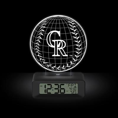 Game Time MLB Colorado Rockies Color-Changing Led 3d Illusion Alarm Clock with Temperature and Date