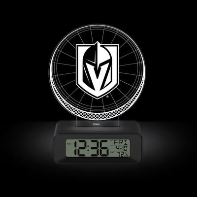 NHL Vegas Golden Knights Color-Changing Led 3d Illusion Alarm Clock with Temperature and Date