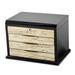 Curata Black Oak Veneer W/Iced Maple Veneer 3-Drawer Locking Wooden Jewelry Chest