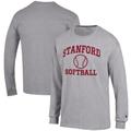 Men's Champion Gray Stanford Cardinal Softball Icon Long Sleeve T-Shirt